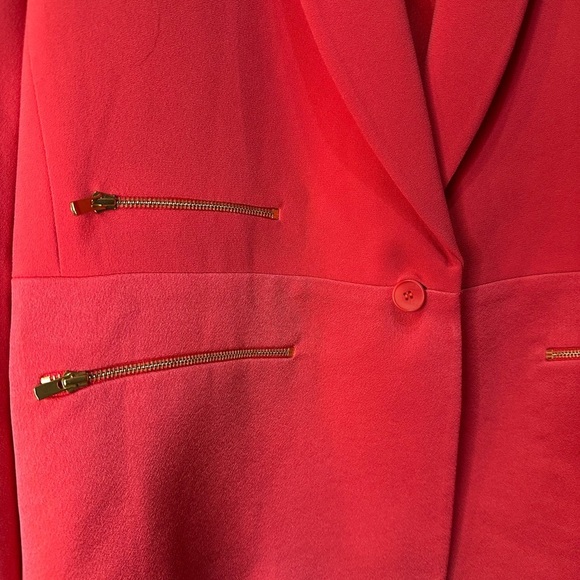 MAJE Paris Pink Zip Pocket Blazer With Gold Accents Size 38 (US 6) - Picture 4 of 8